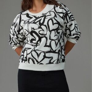 Maeve Heart Print Sweatshirt Size 3X